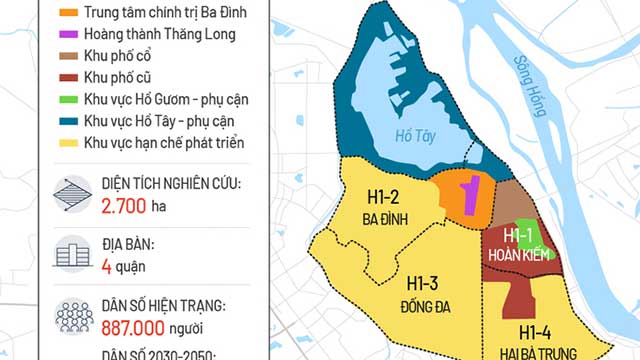 Hà Nội sẽ giảm hơn 200.000 dân ở bốn quận nội thành