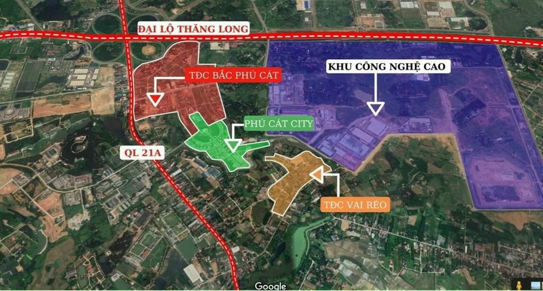 Vị trí khu tái định cư Bắc Phú Cát ngay sát đại lộ Thăng Long