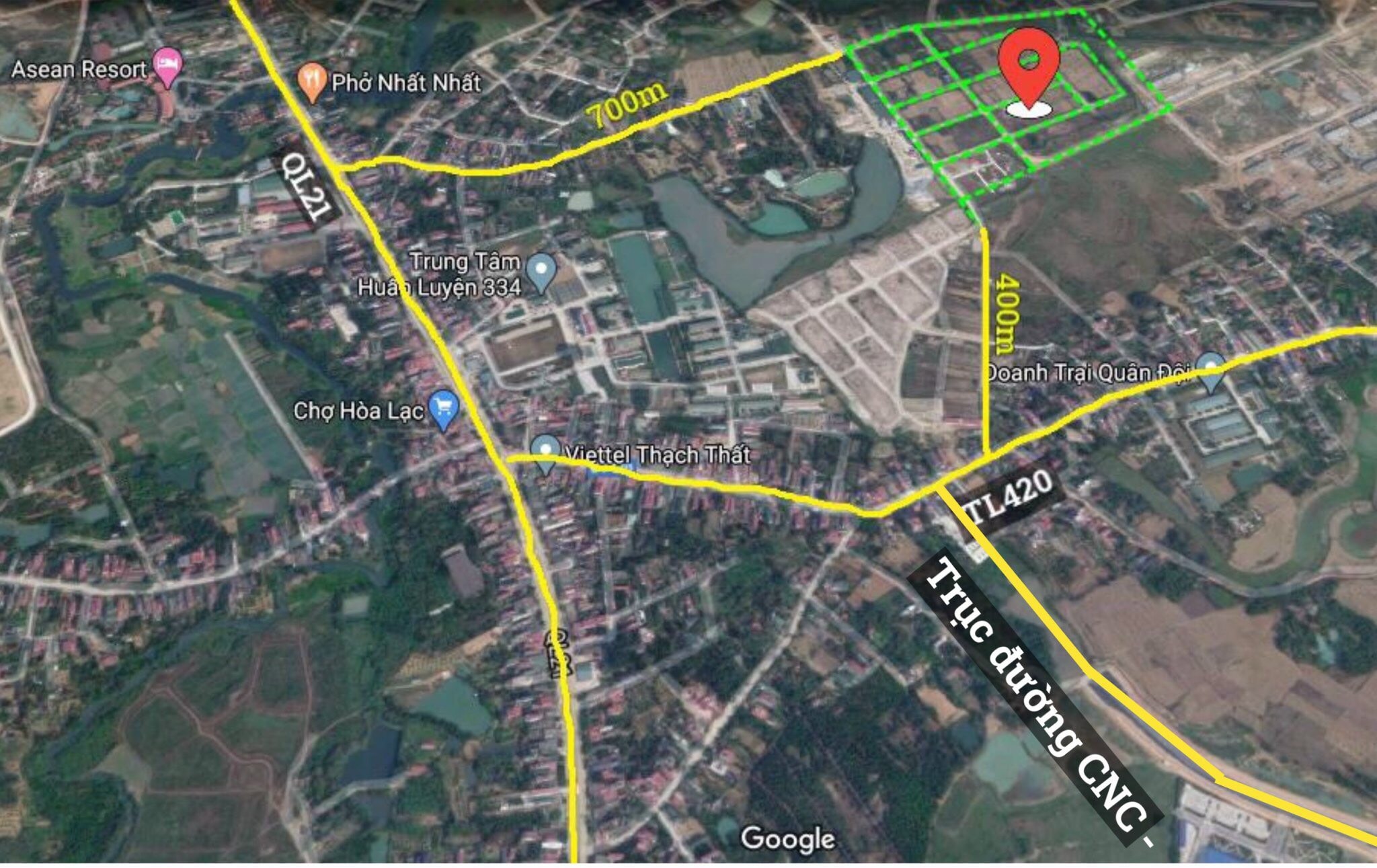 Vị trí khu tái định cư Linh Sơn 7,88ha, xã Bình Yên, huyện Thạch Thất, TP Hà Nội